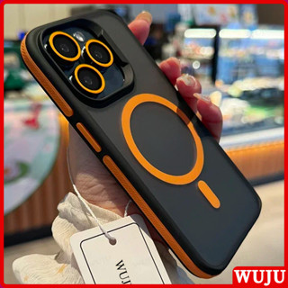  WUJU Thời trang mờ hai màu từ không dây ốp lưng Compatible For iPhone 17 16 15 14 13 12 11 Pro Max Plus Air 