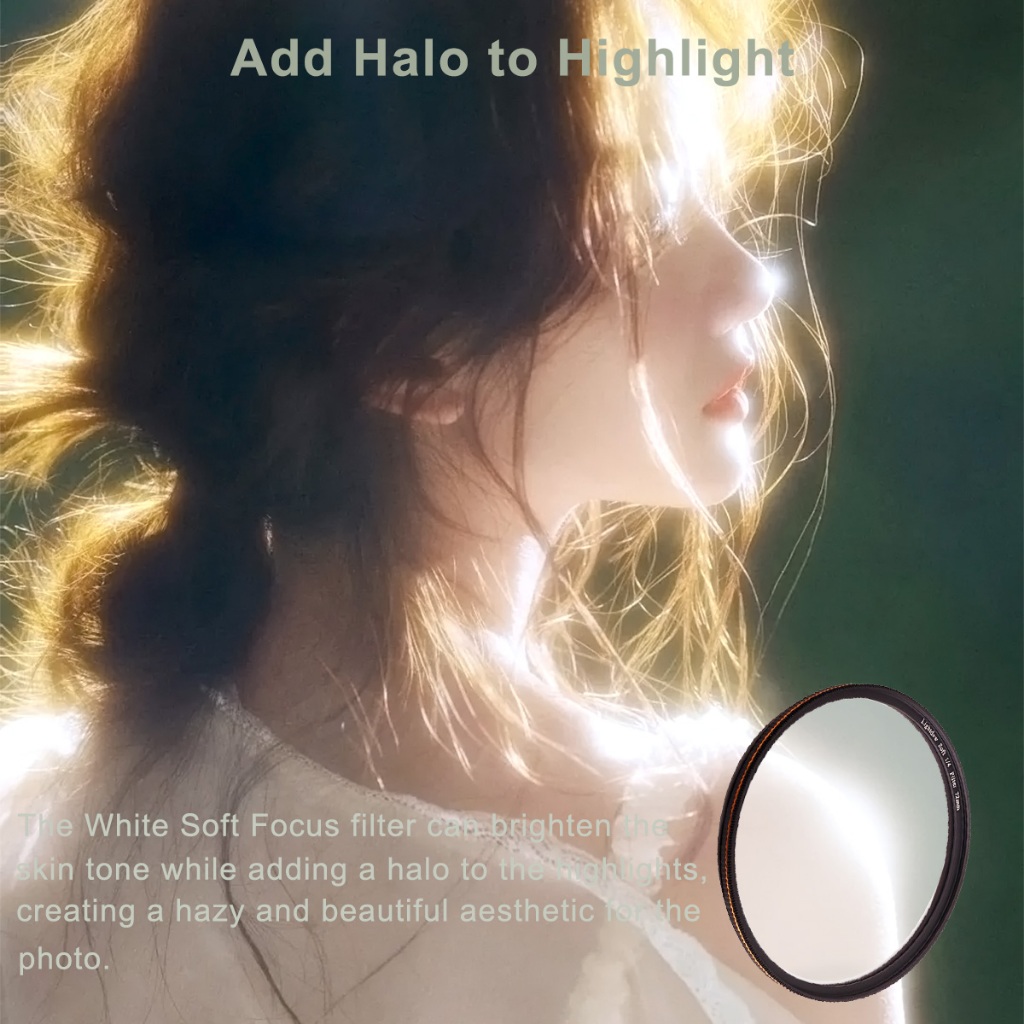 Bộ lọc trắng mềm Lightdow - Bộ lọc ống kính mềm màu trắng 1 / 4 cho 49-82mm Tạo chân dung & phong cảnh mơ mộng