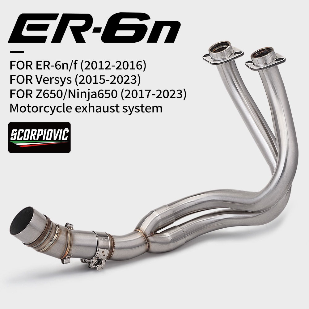 Xe Máy Xả Thoát Toàn Bộ Hệ Thống Cho ER6N ER6F Versys 650 Z650 Ninja650 Phía Trước Giữa Liên Kết Ống