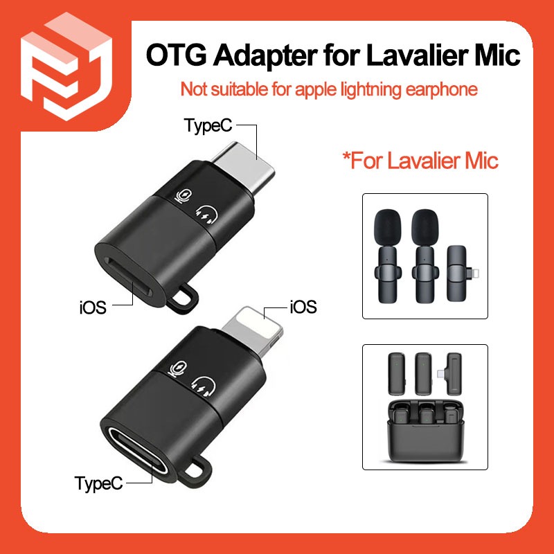 Bộ chuyển đổi TypeC iOS OTG cho micrô Lavalier không dây Máy tính bảng điện thoại thông minh