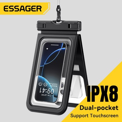 Essager IPX8 Túi đựng điện thoại chống nước hai túi đựng đồ bơi Màn hình cảm ứng Túi đựng điện thoại dưới nước