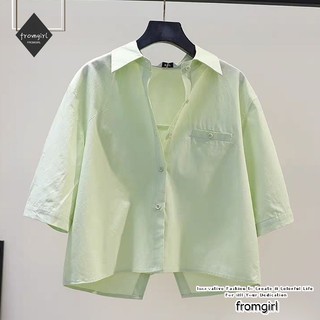  Áo Sơ Mi chiffon Tay Ngắn In Họa Tiết Hoa Tươi Mới Phong Cách Hàn Quốc Cho Nữ 