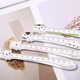 Thước Mèo Dễ Thương Bằng Gỗ 12cm Sinh Viên Thẳng Tranh Nghệ Thuật Đo Cân Dụng Cụ