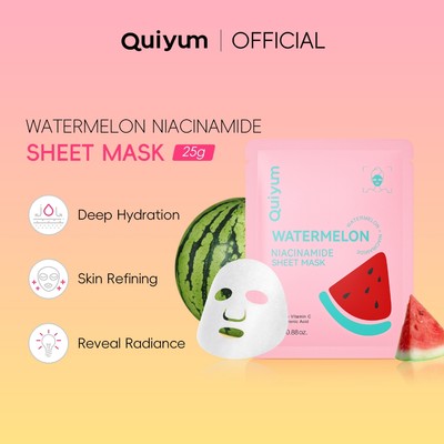 Quiyum Dưa hấu Niacinamide Mặt nạ dưỡng ẩm sâu Tinh chế kết cấu da Da thủy tinh 25g / tờ