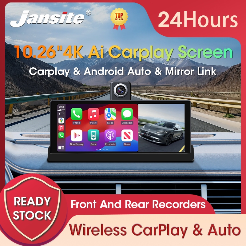Jansite 10.26 Đa Năng Dash Cam Xe DVR Cảm Ứng Di Động Không Dây Android Điều Khiển Giọng Nói GPSWiFi