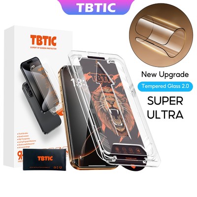 Tbtic Cho iPhone Bảo Vệ Màn Hình Kính Cường Lực 16E 16 15 14 13 12 11 Pro Max Plus XR X Xs HD Riêng Tư Dễ Dàng Lắp Đặt Bảo Vệ Toàn Diện Tự Động Căn Chỉnh Chất Lượng Cao