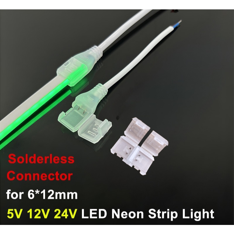 Đầu nối không hàn neon 5V 12V 24V, Phụ kiện DIY hữu ích cho dây neon led 6x12mm Flex Connect