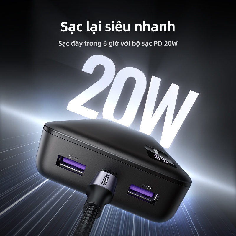 Ugreen 20000mAh 22,5W Max Power Bank Di động PD Sạc nhanh PowerBank cho iPhone 15 Laptop Notebook Sạc nhanh Pin ngoài | BigBuy360 - bigbuy360.vn