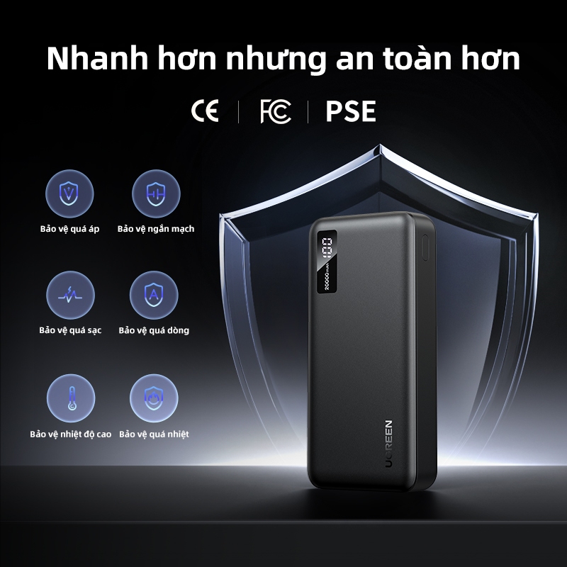Ugreen 20000mAh 22,5W Max Power Bank Di động PD Sạc nhanh PowerBank cho iPhone 15 Laptop Notebook Sạc nhanh Pin ngoài | BigBuy360 - bigbuy360.vn