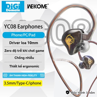  DiGi Domain Tai Nghe WEKOME Chính Hãng Có Dây Hi-Fi Bass Thể Thao Có Micro Nghe Nhạc Chơi Game YC08 