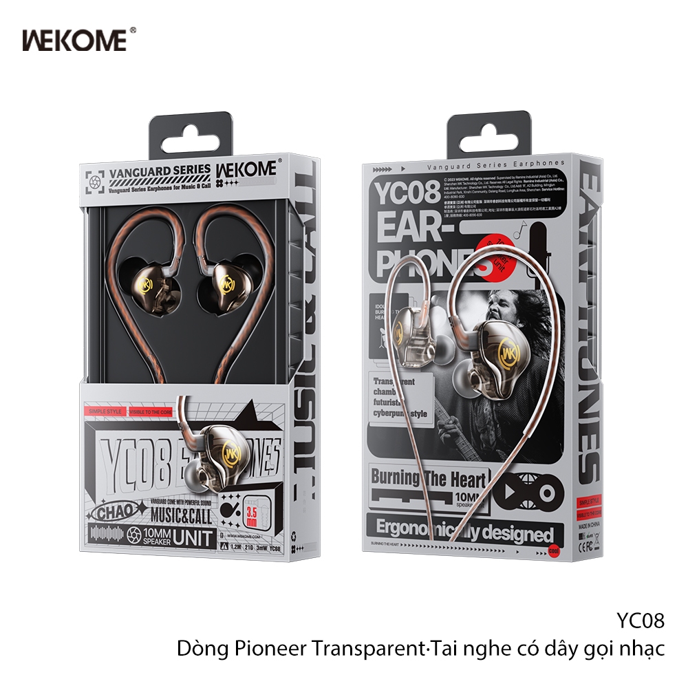 DiGi Domain Tai Nghe WEKOME Chính Hãng Có Dây 1.2m Hi-Fi Bass Thể Thao Có Micro Nghe Nhạc Chơi Game YC08 | BigBuy360 - bigbuy360.vn