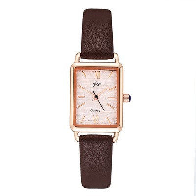 Jw Nữ Retro Sang Trọng Lấp Lánh Màu Hồng Nhỏ Vuông Đồng Hồ Sinh Viên Đơn Giản Thắt Lưng Đồng Hồ Thạch Anh Chống Thấm Nước JW-8018