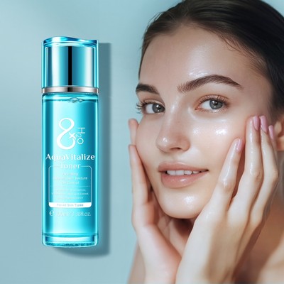 Quiyum 8X H2O AquaVitalize Toner 100ml Kết cấu da mịn màng ngay cả tông màu da sảng khoái và làm dịu / Chai thủy tinh