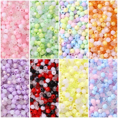 Beadia 4mm khoảng 150 miếng Acrylic Màu Hỗn Hợp Kim Cương Hình Hạt DIY Vòng Tay Vòng Cổ Bông Tai Trang Sức Phụ Kiện