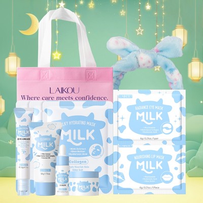 Bộ chăm sóc da sữa LAIKOU Ultimate - Nuôi dưỡng và dưỡng ẩm Da phát sáng rạng rỡ Chăm sóc da 7 bước