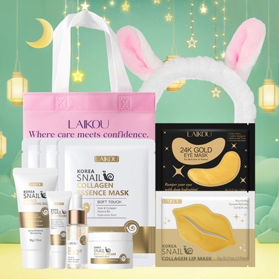 Bộ chăm sóc da ốc sên LAIKOU - Phục hồi và trẻ hóa làn da của bạn Kết cấu da mịn màng Tăng cường độ đàn hồi 11 chiếc