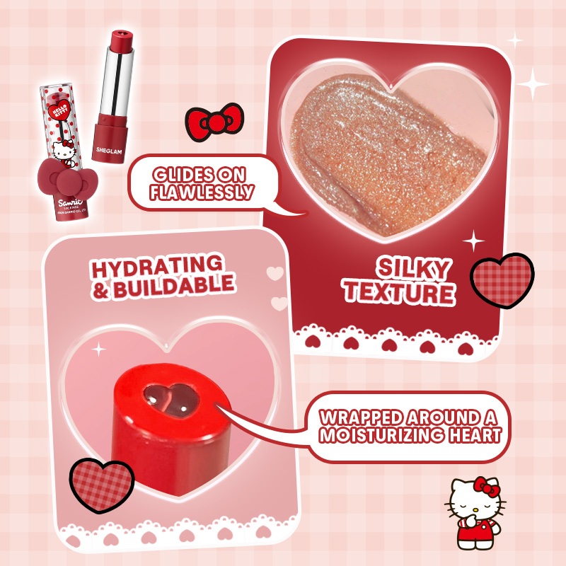 Son Môi SHEGLAM Hello Kitty Sandwich Lipstick, Son Dưỡng Ẩm Màu Lên Chuẩn, Lâu Trôi, Bóng Nhẹ, Giúp Môi Mịn Màng | BigBuy360 - bigbuy360.vn