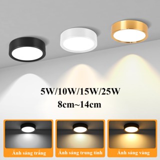 CHUANGYANG Đèn ốp trần nổi đèn ống bơ 3 Màu 5W 10W 15W 25W 220V Phòng khách Phòng ngủ Đèn âm trần Đèn trang trí