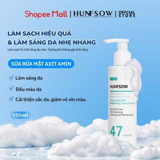 Sữa Rửa Mặt Amino Acid HUNFSOW Làm sạch sâu trắng da phục hồi da dầu mụn và nhạy cảm 150ml