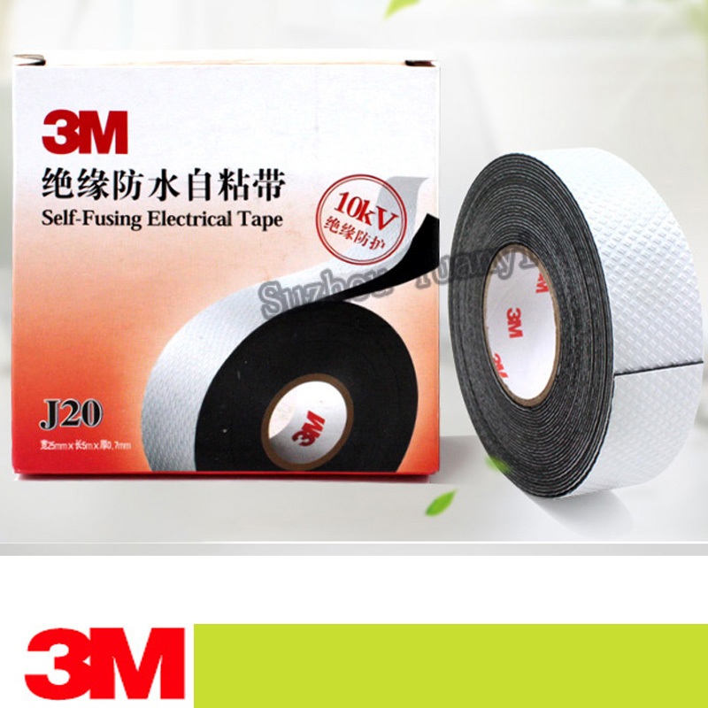 Băng áp suất cao 3M J20 Băng điện cách nhiệt chống thấm nước Băng cao su tự dính và phớt chống ẩm 25