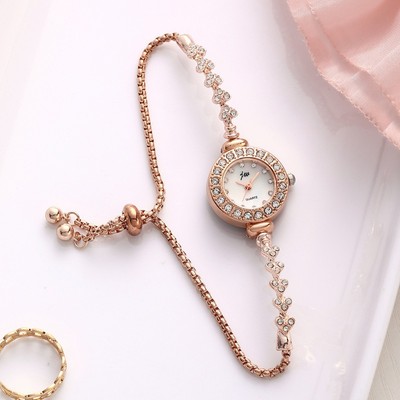 Đồng hồ đeo tay kim cương đầy đủ dành cho nữ JW, đồng hồ phụ kiện dây rút phong cách sang trọng nhẹ nhàng, đồng hồ thạch anh nữ JW-502