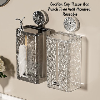  Hút Cốc Khăn Giấy Hộp Đấm Miễn Phí Treo Tường Có Thể Tái Sử Dụng Kleenex Rửa Khăn Hộp Bảo Quản Nhà Vệ Sinh Phòng Tắm Nhà Bếp Treo Mặt Trên Xuống Hộp Đựng Khăn Giấy 