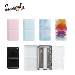 Seamiart Di Động Kim Loại Có Thể Gập Lại Hộp Tranh Cho Màu Nước Subpackage Nửa Chảo Chắc Chắn Màu Nước Bảo Quản