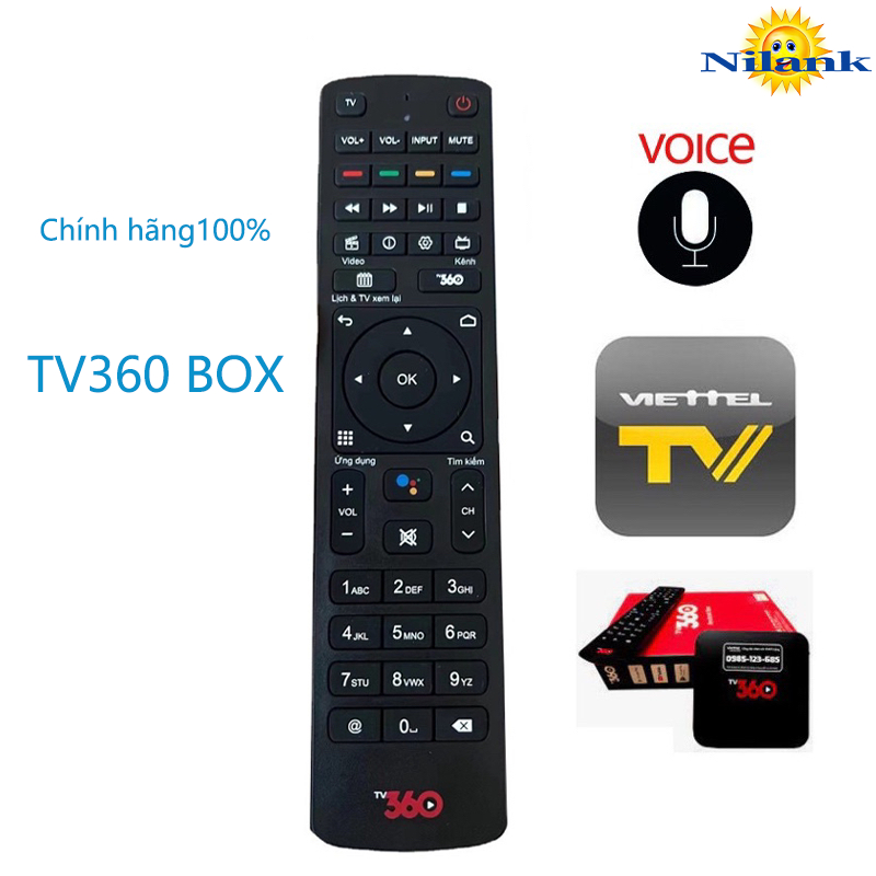 [Nilank] Chính hãng giọng nói điều khiển đầu thu Viettel TV360 Box 4K Android TIVI box REMOTE