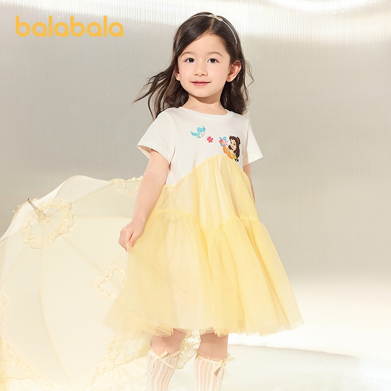 Balabala Trẻ Em Bé Gái Đầm Trẻ Em Bé 2025 Mùa Xuân Mới Cho Bé Tinh Tế Ngọt Ngào Dễ Thương Đáng Yêu T