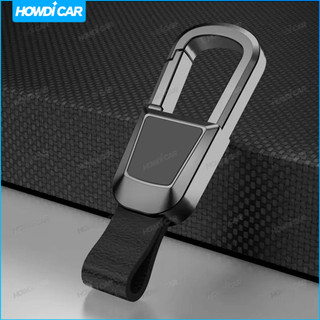  Móc khóa ô tô mới Móc chìa khóa hợp kim Vòng chìa khóa da 