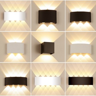 CHUANGYANG Đèn gắn tường Đèn hắt tường đèn cầu thang 2 đầu 4W 6W 8W 10W IP65 không thấm nước trang trí ngoài trời đèn ngủ