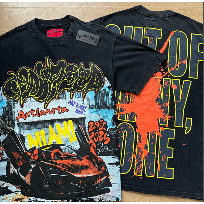 Phong Cách Mới Godspeed Nam Nữ Cotton Nguyên Chất Áo Thun Ngắn Tay 0328