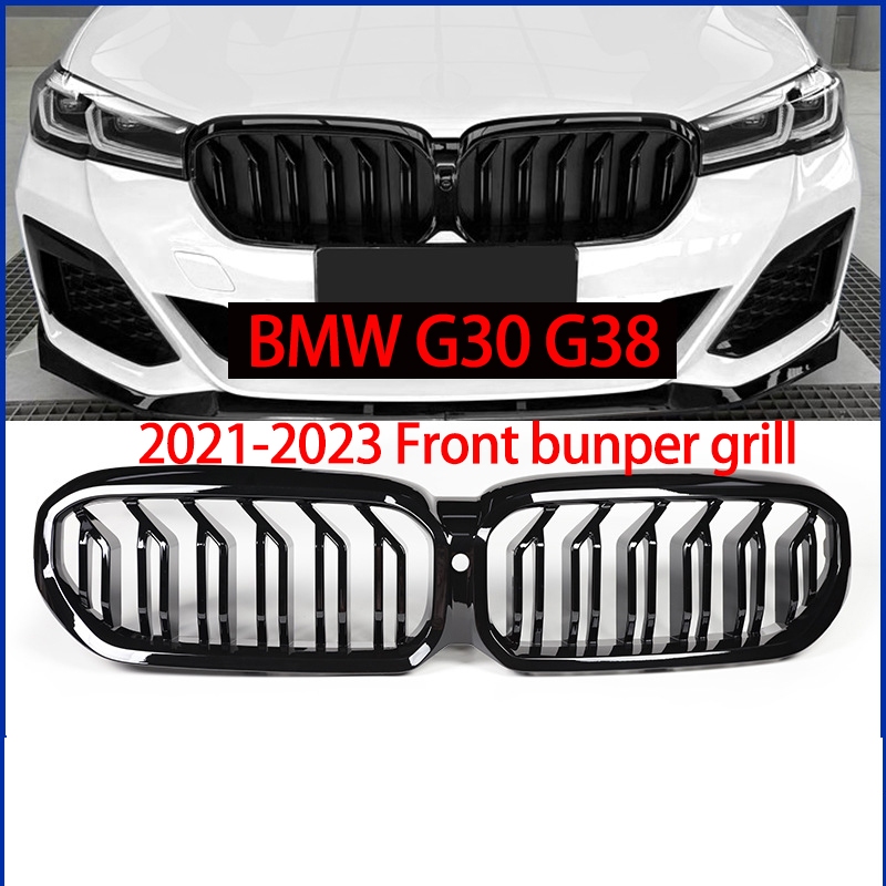Bmw G30 G31 G38 5 Series 2021-2023 mẫu vỉ nướng cản trước (Đen bóng)