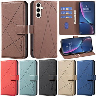  Ốp Lưng Sang Trọng Cho Samsung Galaxy A56 5G A36 A26 A17 A07 A55 A35 A16 A06 A05s A15 A13 A14 A25 5G A54 A34 A24 5G A05 Retro Dòng Sách Họa Tiết Ví Da Flip Stand Cover 