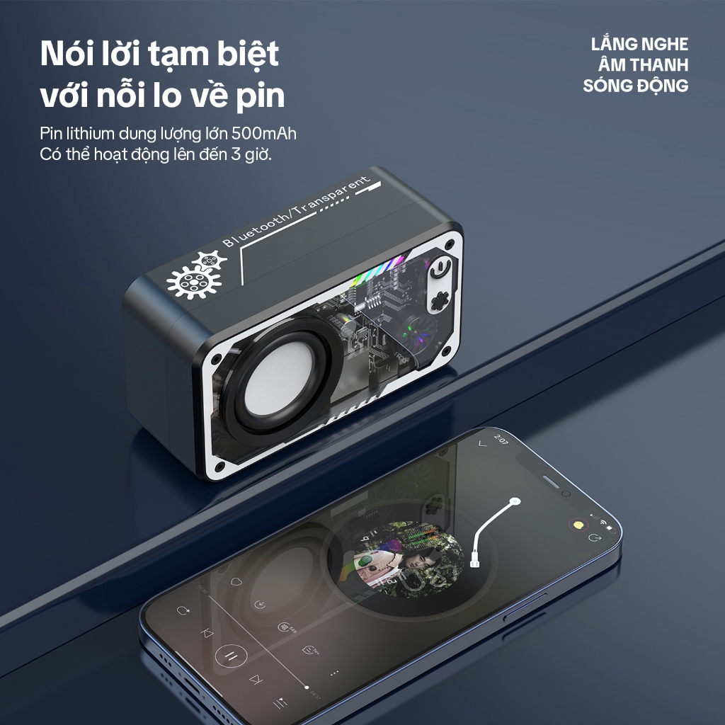 GOOJODOQ Loa Bluetooth LED 5.3 Hệ thống âm thanh vòm Loa đa chức năng RGB Có thể kết nối với máy tính để bàn / máy tính xách tay / TV / loa điện thoại di động / hỗ trợ kết nối có dây | BigBuy360 - bigbuy360.vn