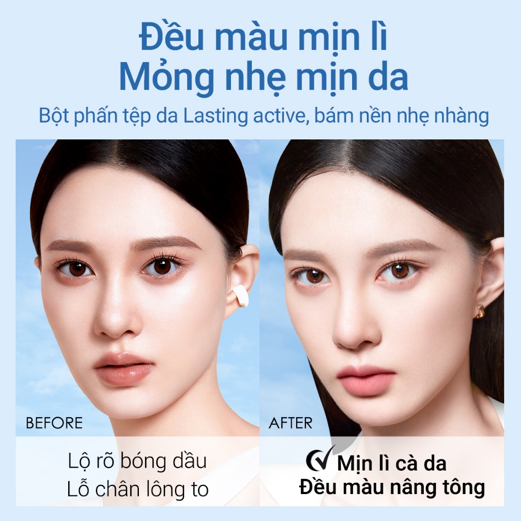 【Combo】Carslan Phấn nén White Magnet Chống nắng lâu dài SPF 50 + PA + + + 9g + Kem nền lâu dài 30g