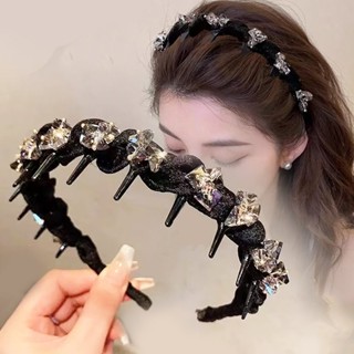 Phong Cách Con Gái Full Kim Cương Cao Cấp Chống Trơn Trượt Răng Đầu Nữ Phong Cách Mới Tinh Tế Rửa Mặt Băng Đô Tóc