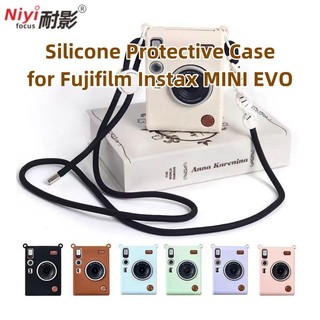  Ốp Bảo Vệ Camera Cho Fujifilm Instax MINI EVO Vỏ Silicon Mềm Dây Đeo Vai Chống Bụi Chống Thấm Nước Bao Túi Túi 