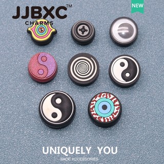  JJBXC   Charms Shoes Khóa Trang Trí Hoạt Hình Mắt Tai Chi Series Phụ Kiện Chính Hãng Cho Giày Dép   Quà Tặng Độc Đáo Sticker Dép   
