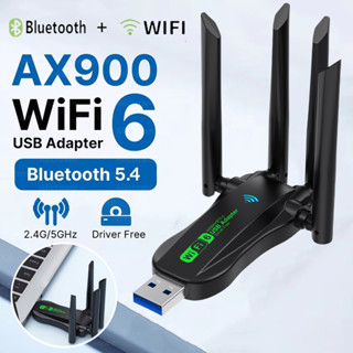 AX900 WiFi 6 Bộ chuyển đổi USB Bluetooth 5.4 Băng tần kép 2.4G 5G Ăng-ten WiFi6 Bộ thu mạng USB Dongle Driver Free Win 10 / 11 cho PC