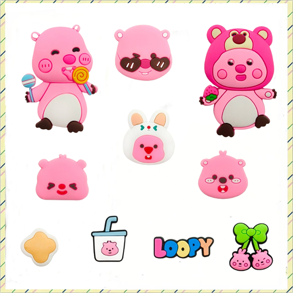 1 Chiếc Hồng Hải Ly Giày Quyến Rũ Phụ Kiện Trang Trí Dép Dép Khóa Quà Tặng