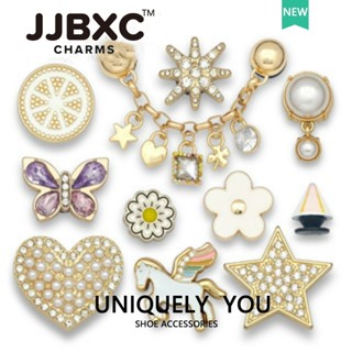 JJBXC Cross Charms Shoes Khóa Trang Trí Ngọc Trai Chuỗi Đá Quý Phụ Kiện Chính Hãng Cho Giày Dép Cross Quà Tặng Sang Trọng Sticker Dép Cross