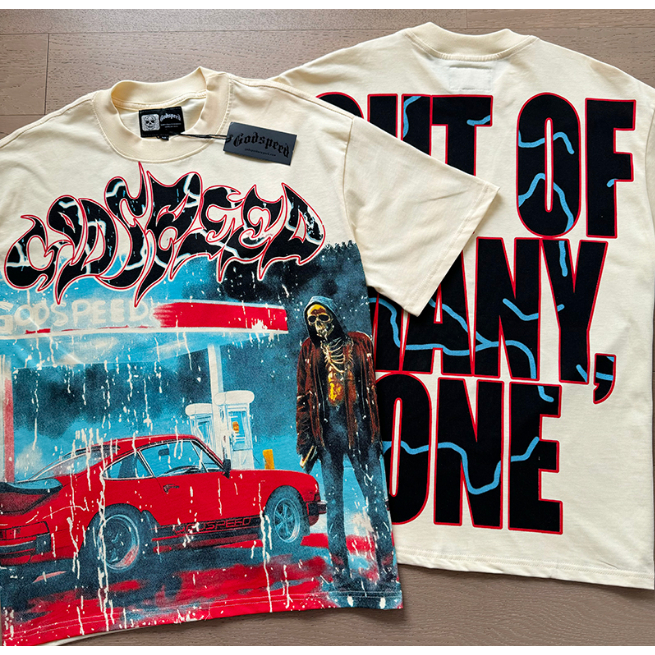 Phong Cách Mới Godspeed Nam Nữ Áo Thun Ngắn Tay Thông Thường 0328