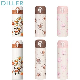  Bình giữ nhiệt chân không Diller Thép không gỉ 316 có ống hút Giữ lạnh và nóng Chai nước uống dễ thương 350   480ml D9281 