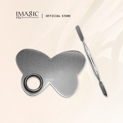 Bảng pha màu kèm thìa trộn IMAGIC 1904308 bằng thép không gỉ cao cấp hỗ trợ trang điểm 56g