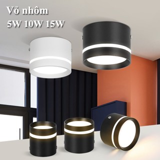 CHUANGYANG Đèn ống bơ 3 Màu Đèn LED ống bơ ốp trần nổi Đèn trang trí 5W 10W 15W phong cách hiện đại đẹp mắt Phòng khách Nhà bếp Ban công