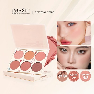 Bảng phấn má hồng IMAGIC 6 màu tự nhiên chống thấm nước