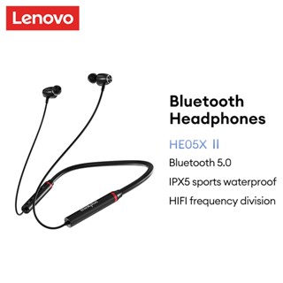 Tai nghe LENOVO HE05X II đeo cổ bluetooth 5.0 giảm tiếng ồn âm thanh chất lượng hifi chống nước IPX5 có mi cờ rô