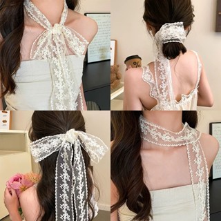 Hàn Quốc 180cm ren dài ruy băng khăn quàng cổ nhiều lớp khăn quàng cổ thời trang phụ kiện dành cho nữ