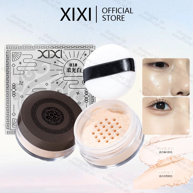 Xixi Loose Powder D797, phấn phủ tự nhiên matte, dưỡng ẩm, chống nước, kiểm soát dầu, che phủ khuyết
